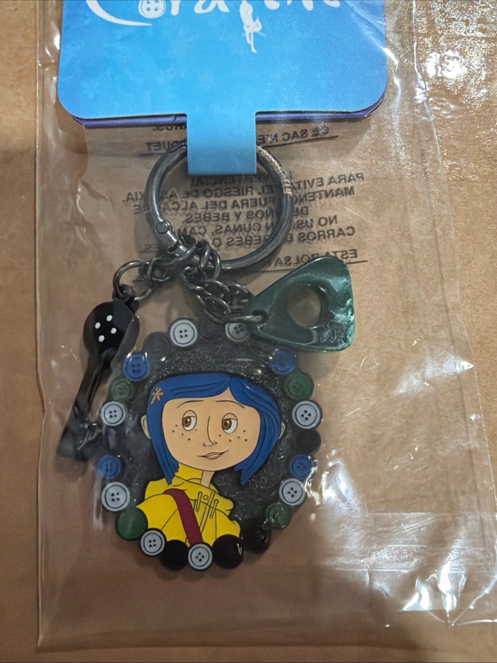 Coraline-Inspired Blue Hair Keychain Charm LoungeFly